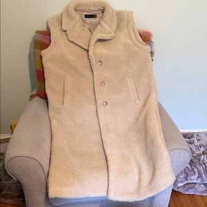 Polo by Ralph Lauren Cream Sherpa Button-Front Vest- like new!!!